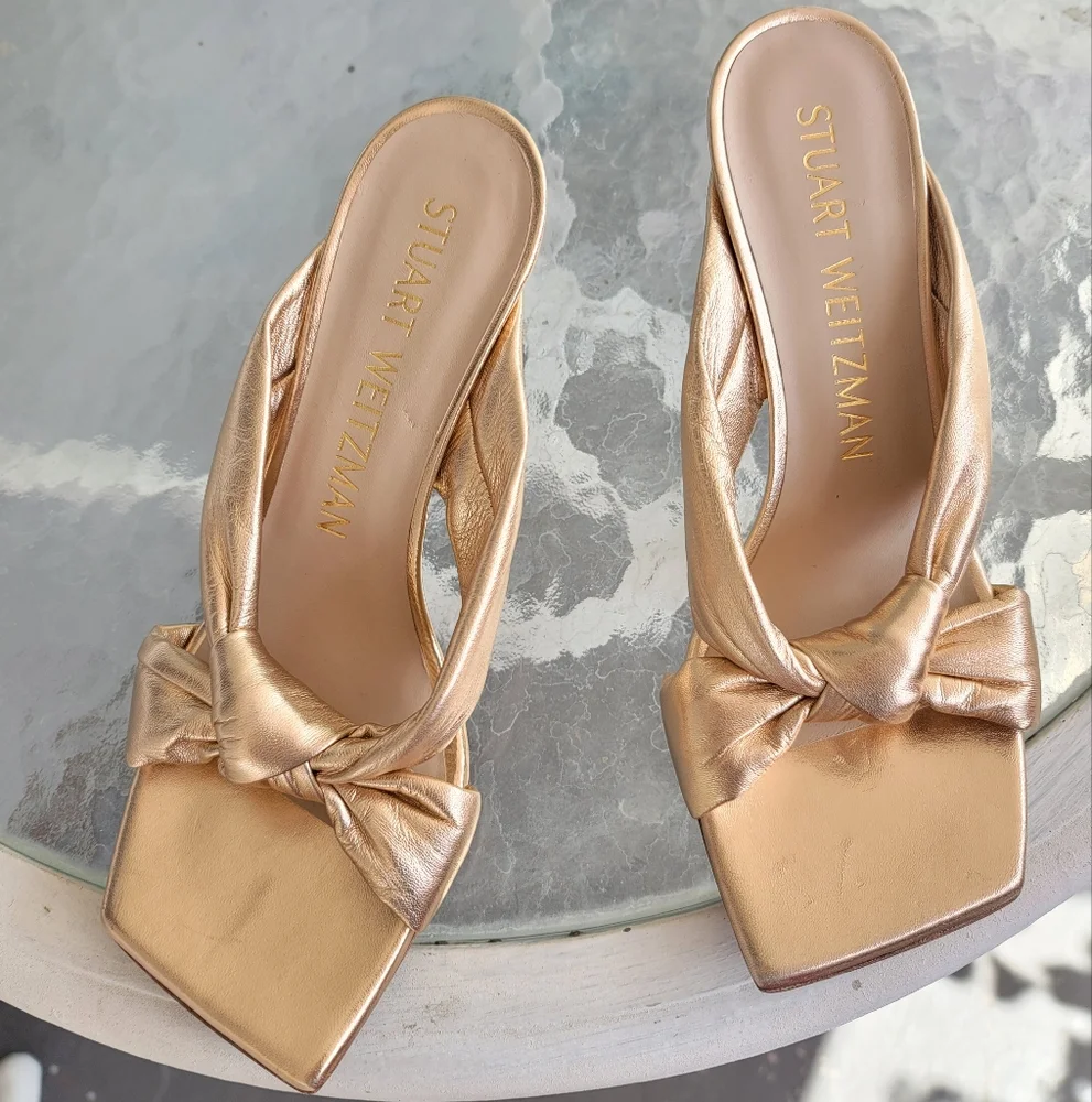 Stuart Weitzman Metallic Bronze Heels - Picture 10 of 12